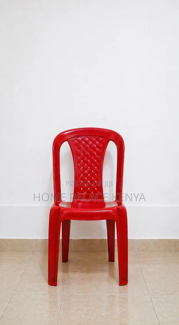 Modern Stackable Plastic Dining Chair - Red - 1