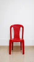 Modern Stackable Plastic Dining Chair - Red - 1