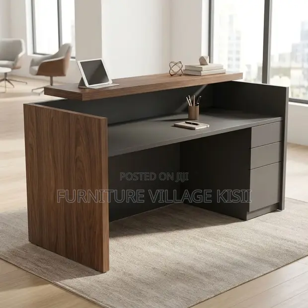 2M Reception Office Desk - Gray - 1
