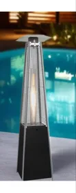 Pyramid Patio Gas Heater yenye Quartz Flame Tube - 2