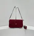 New Deep Burgundy Crossbody Bag with Dual Straps - 1