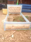 Superior Beds 5x6 Tufted Grey Wooden Bed Frame - 1
