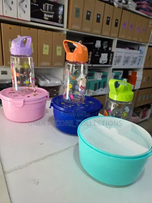 2pcs Cartoon Kids Lunch Box & Snacks Box with Water Bottle