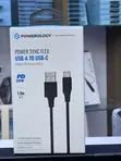 Powerology USB-A kwa USB-C TPE Cable 1.2m - Nyeusi - 1