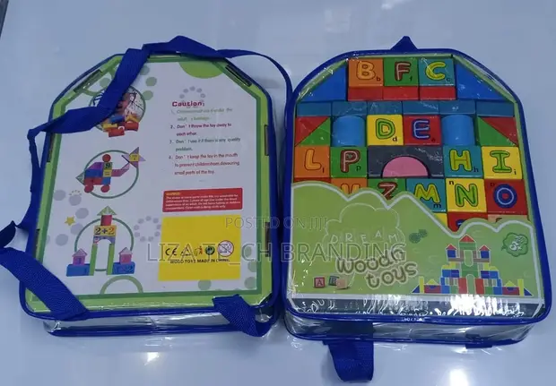 Mab blocks ya Mbao ya Hape yenye Herufi na Maumbo - 1