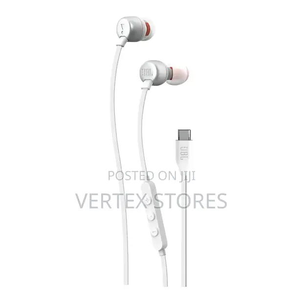 JBL Tune 310C Wired In-Ear Headphones - Nyeupe - 1