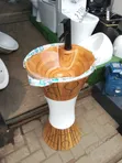 Drum Pedestal Basin - Wood Finish - 1