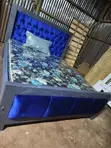 Kitanda cha Mocket cha Royal Blue chenye Mfumo wa Tufted 5x6 - 1