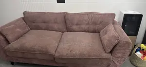 Pink Velvet Sofa - Fiber Foam Comfort