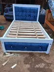 4x6 Blue Panel Mock Bed Frame - 2
