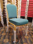 Elegant Gold Frame Banquet Chair – Teal Fabric - 1