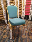 Elegant Gold Frame Banquet Chair – Teal Fabric - 2