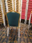 Elegant Gold Frame Banquet Chair – Teal Fabric - 3