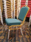 Elegant Gold Frame Banquet Chair – Teal Fabric - 4