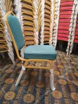 Elegant Gold Frame Banquet Chair – Teal Fabric - 5