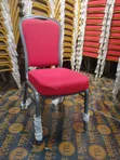 Heavy-Duty Conference Banquet Chair - Teal Fabric, Gold Frame - 4