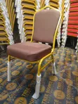 Kiti cha Mkutano cha Heavy-Duty - Kitambaa cha Teal na Fremu ya Dhahabu - 4