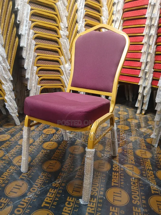 Maroon and Gold Heavy-Duty Conference Banquet Chair - 1