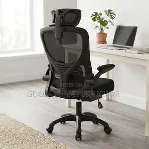 Office Staff Mesh Chair with Flip Arms - Brand New