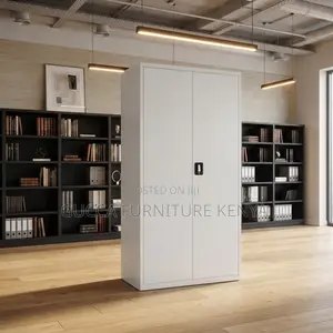 Locking Steel File Cabinet - White