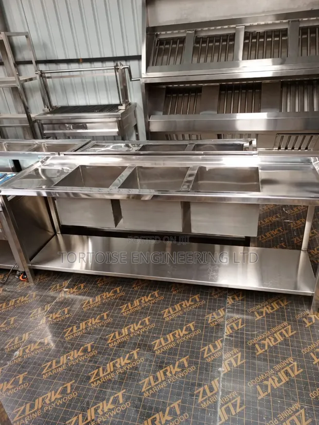 Stainless Steel Commercial Triple Sink - 1