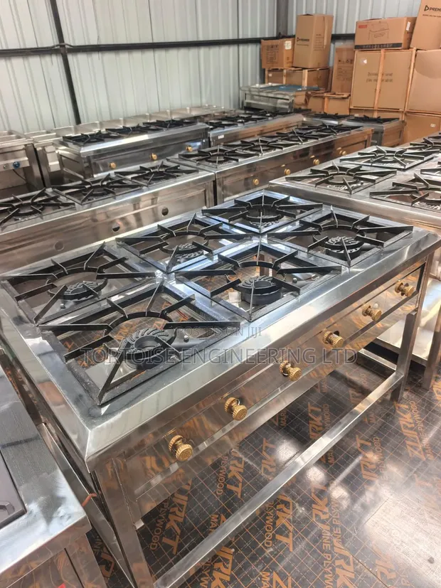 Commercial 6-Burner Gas Cooker 1300mm x 600mm - 1