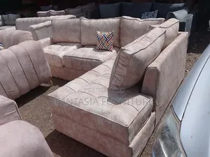 5 Seater Cream Sectional Sofa - Free Delivery