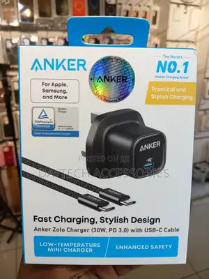 Anker 30W USB-C Fast Charger with Cable - Black