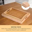 3-in-1 Nesting Bamboo Wooden Tray Set - 1