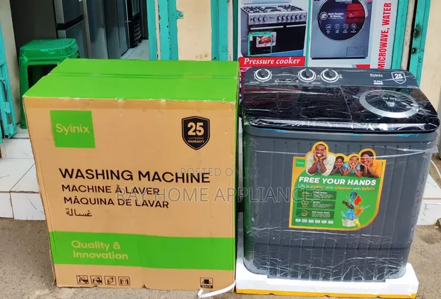SYINIX 10kg Nyeusi Semi-Automatic Twin Tub Washing Machine - 1
