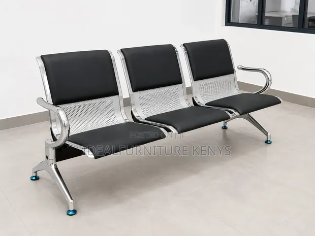 Brand New Padded Waiting Bench - Black - 1