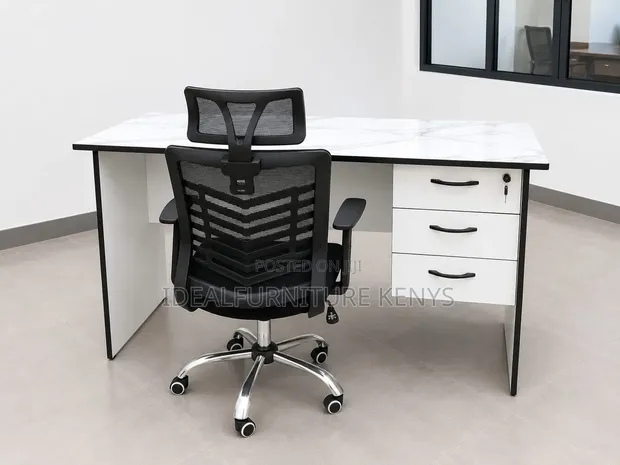 Boss Office Products Dawati Nyeupe la Mstatili na Kichwa - 1