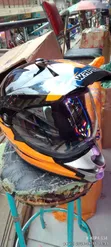 Black Orange Dual Sport Motorcycle Helmet - 1