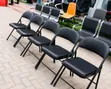 Foldable Black Leather Chair - 2