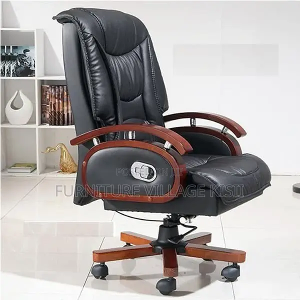 Executive Leather Director's Office Chair - Black - 1