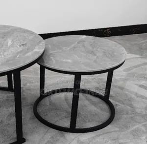 Elegant Grey Marble 2-Piece Coffee Table Set