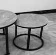 Elegant Grey Marble 2-Piece Coffee Table Set - 1
