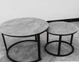 Elegant Grey Marble 2-Piece Coffee Table Set - 2