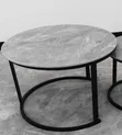 Elegant Grey Marble 2-Piece Coffee Table Set - 3
