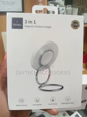 Chaja Isiyo na Waya ya Wiwu 3-in-1 ya Sumaku 15W