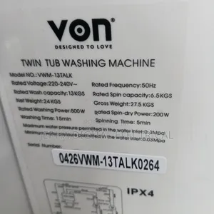 Brand New VON 13kg Top Load Washing Machine