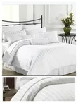 6x7 White Striped Duvet Cover Set - Premium - 2