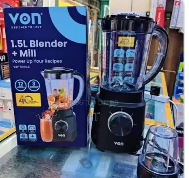 Von 1.5L Blender + Mill (Model VBP-501NLB) - 1