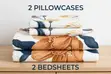 Beautiful Floral Cotton Bedsheet Set - 4pcs - 1