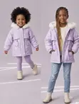 Koti la Parka la Majira ya Baridi la Wasichana lenye Manyoya bandia - 1