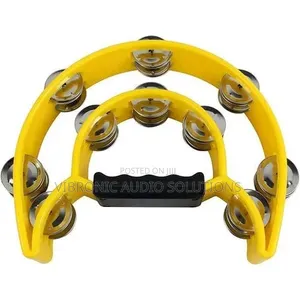 Handheld Tambourine with Metal Jingles