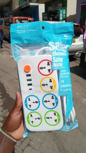 Safer Home 6-Way Extension Socket with USB & Type-C