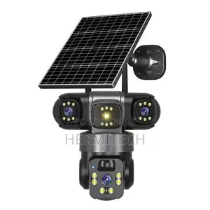 Kamera ya CCTV ya Solar ya 4G yenye Lensi Tatu