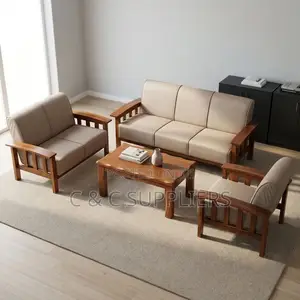 6-Seater Fabric Reception Sofa Set