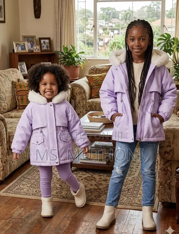 Girls' Waist Cinched Padded Parka Coats (2-5 Yrs) - 1